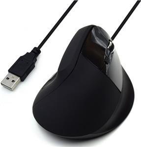 Miš EWENT Ergonomic Vertical, optički, 1800dpi, USB, crni