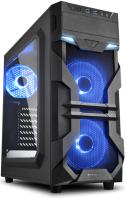 Sharkoon VG7-W Midi Tower ATX kućište, bez napajanja, prozirna prednja/bočna stranica, plavi LED, crno