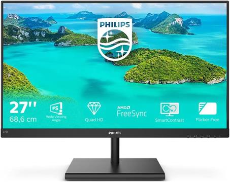 Monitor Philips 27" 275E1S, IPS, DP, HDMI, QHD, 75Hz