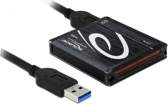 Čitač memorijskih kartica DELOCK, crni, 5 utora, USB 3.0