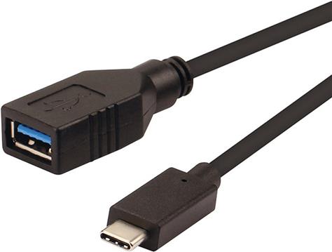 Roline USB3.2 Gen 1 kabel TIP A-C F/M, 0.15m, crni