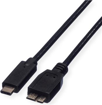 Roline USB3.1 kabel TIP C-microB M/M, 0.5m, crni