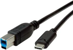 Roline USB3.2 Gen 1 kabel TIP C-B M/M, 1.8m, crni