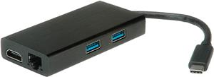 STANDARD USB TIP C Docking Station 1×HDMI/2×USB 3.2 Gen 1/1×Fast Ethernet LAN, crni