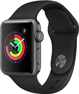 Apple Watch Series 3 GPS, 42mm Space Grey Aluminium Case with Black Sport Band, MTF32ZD/A