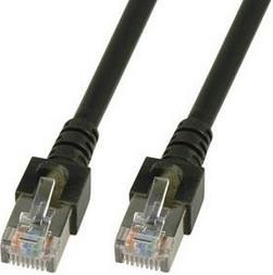 SF/UTP prespojni kabel Cat.5e PVC CCA AWG26, crni, 0,5 m