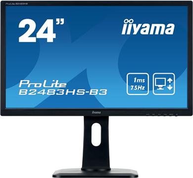61cm/24" (1920x1080) Iiyama ProLite B2483HS-B3 VGA HDMI DP LS 1ms