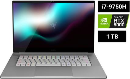 Notebook Razer Blade 15 Studio, OLED 4K, i7-9750H, 32GB, 1TB SSD, RTX 5000, Win 10