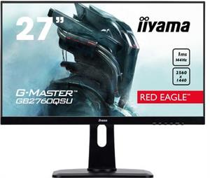 IIYAMA GB2760QSU-B1 Monitor G-Master Red Eagle, 27" ETE Pro-Gaming, 144Hz FreeSync, 2560x1440@144Hz, 350cd/m2, DVI , DisplayPort, HDMI, 13cm heigt adj. stand, Pivot, 1ms, USB-HUB (2x3.0), Black Tuner,