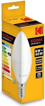 KODAK ŽARULJA LED C37 E14 480LM WARM 6W/40W NON DIM