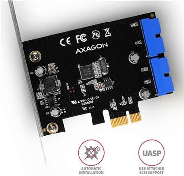 AXAGON PCEU-034VL PCIe Adapter 4x USB3.2 interni+ LP limić