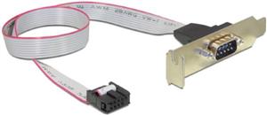 Gembird DB9 serial port receptacle on low-profile bracket, 40 cm flat cable