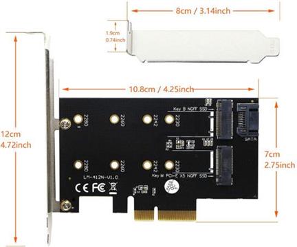 Asonic Dual M.2 Nwme PCIE, LP adapter