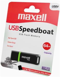 Maxell USB Speedboat 3.1, 64GB, crni