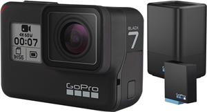 Sportska digitalna kamera GOPRO HERO7 Black, 4K60, 12 Mpixela + HDR, Touchscreen, Voice Control, 3 Axis, GPS + Dual Battery Charge AJDBD-001-EU