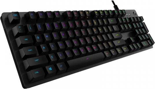 Tipkovnica Logitech G512 Carbon, RGB, mehanička, GX Brown Tactile, US layout, crna