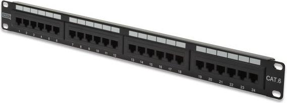 Patchpanel 19" 24P CAT6 black DIGITUS