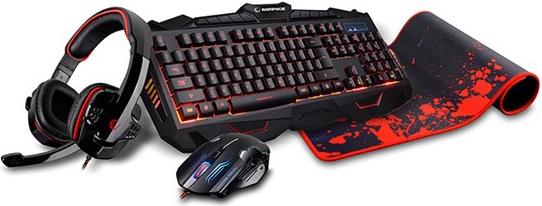 Tipkovnica + miš + podloga za miš + slušalice RAMPAGE Everest MEEPO KM-401, USB