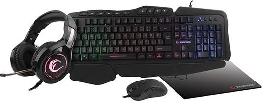 Tipkovnica + miš + podloga za miš + slušalice RAMPAGE Meepo Plus KM-4-1 LC Layout, USB