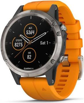 Garmin fenix 5 Plus Sapphire Titanium/ Solar Flare Orange