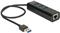DeLock USB 3.0 Hub 3 Port + 1 Port Gigabit LAN 10/100/1000 Mb / s - Hub - 3 ports