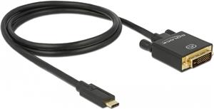 Cable USB Type-C plug> DVI 24 + 1 male (DP Alt Mode) 4K 30 Hz 1 m black 