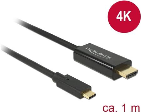 Delock Cable USB Type-C ™ plug> HDMI plug (DP Alt Mode) 4K 30 Hz 1 m black 