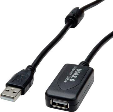 STANDARD USB2.0 aktivni produžni kabel sa ponavljačem, 5.0m, crni 