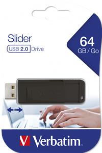 Verbatim USB2.0 Store'n'Go Slider 64GB, crni