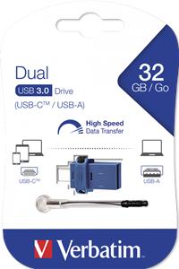 Verbatim USB3.0/USB-C Store'n'Go Dual 32GB, crno-plavi
