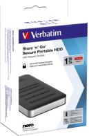 Verbatim 2.5" Store'n'Go Secure 1TB HDD, USB3.1 GEN1, AES 256-bit hardware enkripcija, zaštita pristupa tipkovnicom