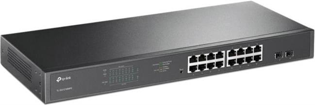 TP-Link TL-SG1218MPE JetStream 16-port Gigabit EasySmart PoE+ preklopnik (Switch), 16×10/100/1000M RJ45 PoE, 2×SFP Gigabit, 1U 19" rack-mount kućište (192W)