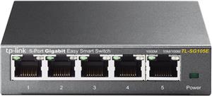 TP-Link TL-SG105E 5-port Gigabit Easy Smart preklopnik (Switch), 5×10/100/1000M RJ45 ports, metalno kučište