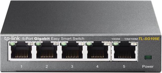 TP-Link TL-SG105E 5-port Gigabit Easy Smart preklopnik (Switch), 5×10/100/1000M RJ45 ports, metalno kučište