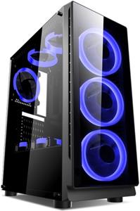 NaviaTec VORTEX Gaming Case 4xLED Blue Color Ventilators, 2x USB 2.0, 1 USB3.0