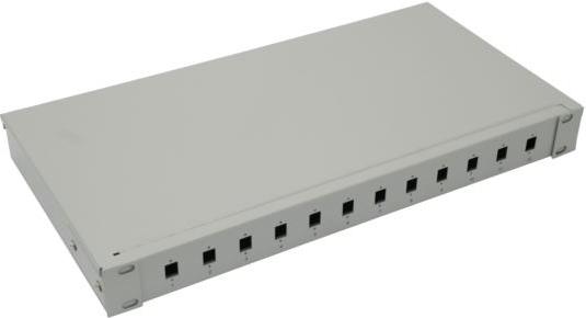 NFO Patch Panel 1U 19" - 12x SC Simplex LC Duplex, Closed, 1 tray