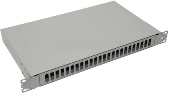 NFO Patch Panel 1U 19" - 24x SC Duplex, Slide-out on rails, 2 trays