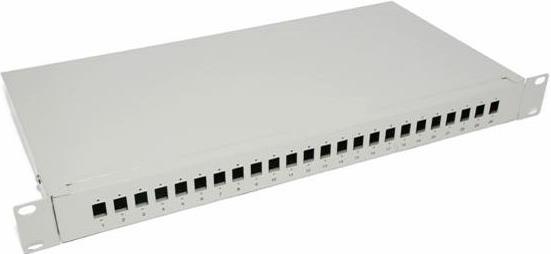 NFO Patch Panel 1U 19" - 24x SC Simplex LC Duplex, Closed, 1 tray