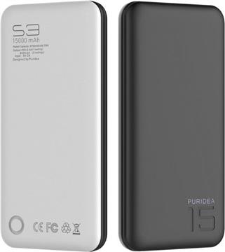 Prijenosno napajanje powerbank PURIDEA S3 15000 mAh, crni