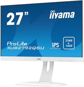 IIYAMA Monitor Prolite, 27" WHITE, ETE ULTRA SLIM LINE, 2560x1440 WQHD, IPS, 5ms, FreeSync, 13cm height adj. stand, 350cd/m2, VGA, HDMI, DisplayPort, Speakers, USB-HUB(2x3.0)