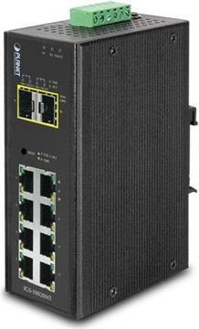 Planet Industrial 10-Port (8x 1GbE RJ45 2x 100 1000X SFP Slots) Managed Switch (-40 to 75C)