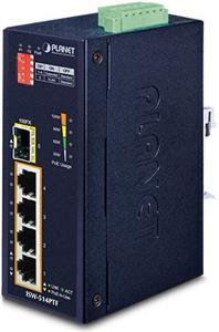 Planet Industrial 5-Port (4x 100Mbps RJ45 PoE ports 1x 100mbps FX slot) Switch (-40~75C) Unmanaged