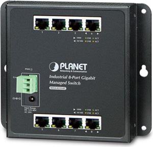 Planet Industrial 8-Ports GbE Wall-mount Managed Switch (-40~75 degrees C)