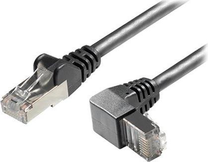 Transmedia Cat6A SFTP Patch Cable, RJ45 plug angled down, 1m