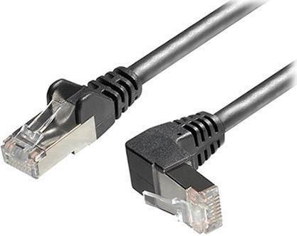 Transmedia Cat6A SFTP Patch Cable, RJ45 plug angled up, 2m