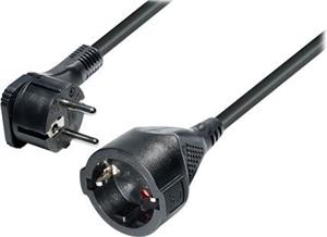 Transmedia CEE 7 7 flat plug - extension cable with angle plug, 10m