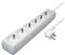 Transmedia 6-way power strip, 10,0 m cable, White