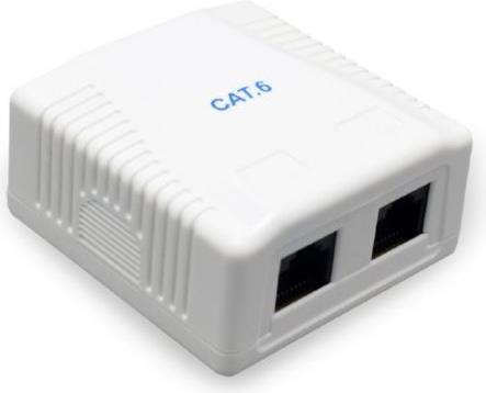 Gembird CAT6 UTP 2-port surface mount box