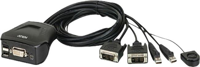 KVM Cable Switch 2-Port USB DVI KVM Switch ATEN