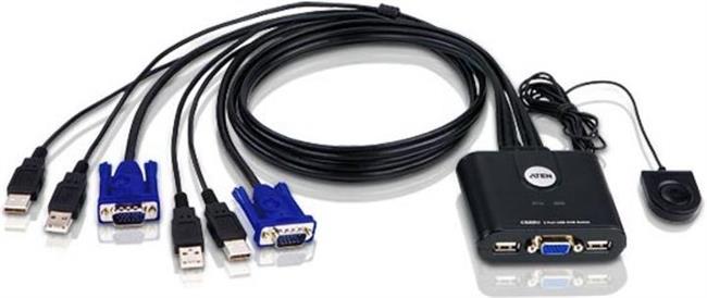 KVM Cable Switch 2-Port USB VGA KVM Switch ATEN